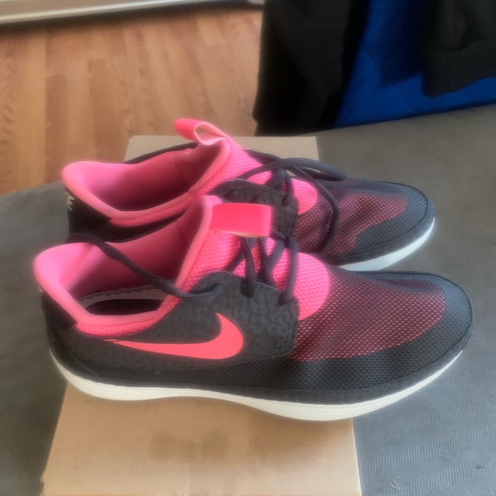 Nike Black and Neon Pink Athletic Shoes